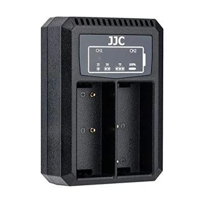 Abbildung von JJC USB Dual Akku Ladegerät für Olympus OM D E M1X, M1 Mark II, III usw. Kameras BLH 1