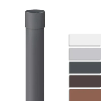 Abbildung von INEFA Fallrohr 100 cm, PVC DN75 / 75mm, Anthrazit, Regenrohr Dachrinnenzubehör,einfache Steckmontage, Made in Germany
