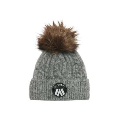 Abbildung von Superdry Cable LUXE Mütze, Damen, Größe: One Size, Scandi grey marl