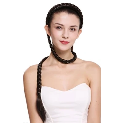 Abbildung von WIG ME UP N1038 6 Haarteil Zopf an Haarreif geflochten super lang Tracht Braun 95 cm