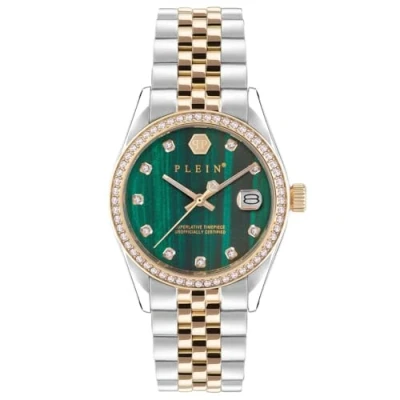 Abbildung von Philipp Plein PWYAA0523 Damen Armbanduhr Date Superlative Bicolor/Grün