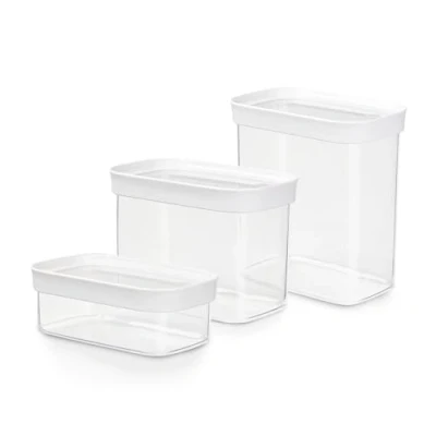 Abbildung von Emsa Vorratsdose &quot;N11427 Optima&quot;, (Set, 3 tlg.), rechteckig, sicher, hygienisch, unbedenklich, platzeffizient