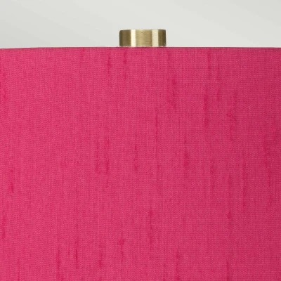 Abbildung von Elstead Lighting ISLA AB TL CRANBERRY Tischleuchte E27 1x60W Keramik/Stahl weiß/Altmessing, Kunstseide rosa, Preiselbeere H:64cm B:36cm Ø36cm