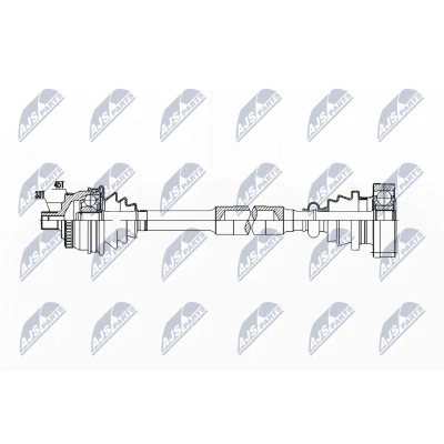 Abbildung von NTY NPW AU 040 Antriebswelle Vorderachse links 612 Schaltgetriebe VOLKSWAGEN: Passat B5 GP Variant, Limousine