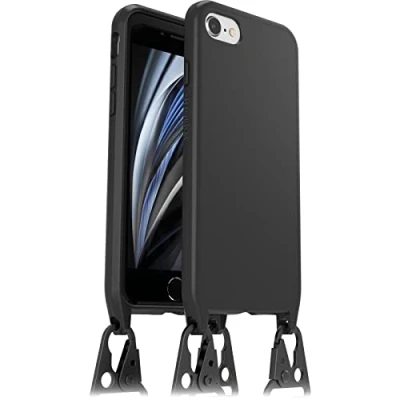 Abbildung von OtterBox React Lanyard Hülle für iPhone 7/8/SE 2020/SE 2022, schützende mit verstellbarem und abnehmbarem Handyband, Getestet nach Militärstandard, Schwarz, Keine Einzelhandelsverpackung