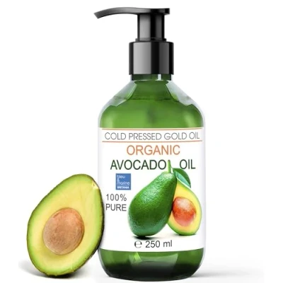 Abbildung von Bio Oil Pure Avocado 100% ökologisches, pflanzliches, natürliches Öl Kaltgepresstes für Haare, Haut, Gesicht, Massage &amp; ökologisches Avocadoöl 250 ml