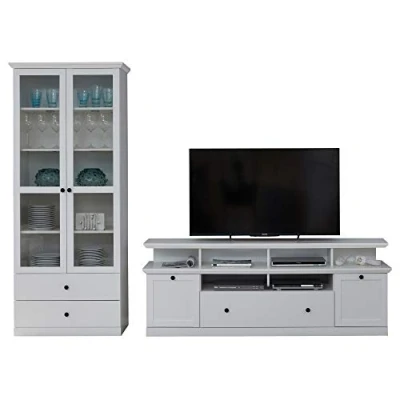 Abbildung von trendteam Wohnwand, Anbauwand Wohnkombi TV Möbel Fernsehschrank Mediawand 273x196x41cm