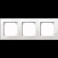Abbildung von Merten 489319 M PLAN Echtglasrahmen, 3fach, Brillantweiß
