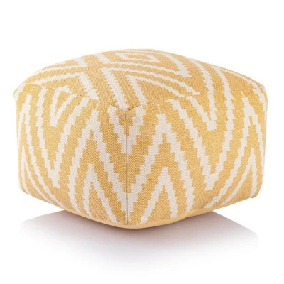 Abbildung von ELYFLAIR® handgefertigter Strickhocker Ø 55cm o. 45cm I Sitzpouf Sitzpuff Bodenkissen Sessel Kissen Sitzhocker Sitzsack mit eleganter Grobstrick Optik Dekoration Interieur (Braun, 45cm)