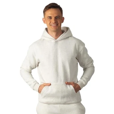 Abbildung von Carlheim Men&#039;s Hoodie Hudson Branded, Marl White, Large
