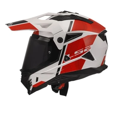 Abbildung von LS2 MX702 Pioneer II Hill Motocross Helm, weiß/rot, L (59/60)