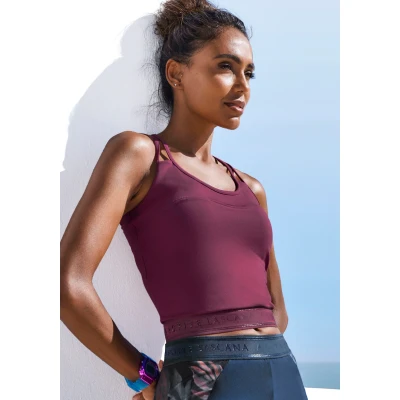 Abbildung von Lascana Active CROP Top, Damen, Größe: Medium, Dunkelrosa