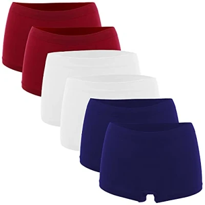Abbildung von Fabio Farini 6ER PACK Hipster Boxer OHNE Seitliche NAHT Panties, Damen, Größe: 34, Nachtblau rot weiß