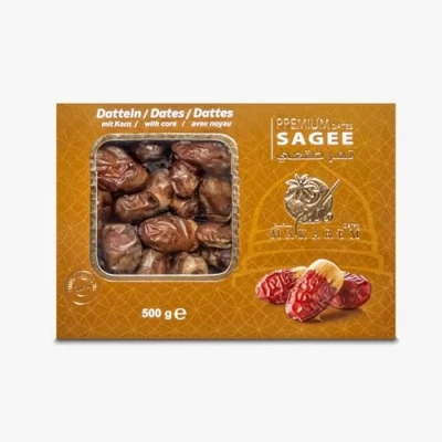 Abbildung von Makarem® Sagee Datteln Premium aus Medina 100% frische Ernte Saudi Arabien OHNE Zusatzstoffe (2kg (4x500g) 20%)