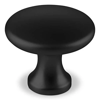 Abbildung von SO TECH® Möbelknopf Schrankknopf DENISE Ø 29 mm Höhe 25 (1 St), Zinkdruckguss, schwarz matt, inkl. Befestigungsschraube
