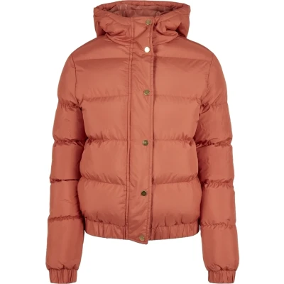Abbildung von Urban Classics Ladies Hooded Puffer Jacket Winterjacke, Damen, Größe: Medium, Redearth