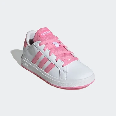 Abbildung von adidas Unisex Kinder Grand Court Lifestyle Tennis Lace Up Shoes Schuhe, FTWR White/Bliss pink/core Black