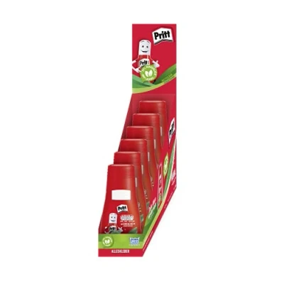 Abbildung von Pritt Alleskleber, schnell trocknender Kleber mit einfacher Anwendung, lösemittelfreier Flüssigkleber für Kinder, transparenter Bastelkleber viele Bastelmaterialien, 6x50g