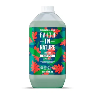 Abbildung von Faith In Nature Natural Aloe Vera Body Wash, Rejuvenating, Vegan &amp; Cruelty Free, No SLS or Parabens, 5L Refill Pack