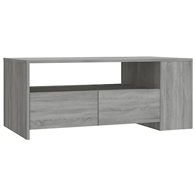 Abbildung von vidaXL Couchtisch Beistelltisch Kaffeetisch Sofatisch Teetisch Tisch Wohnzimmertisch Ablagetisch Grau Sonoma 102x55x42cm Holzwerkstoff