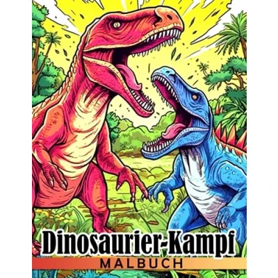 Abbildung von Dinosaurier Kampf Malbuch: Erstaunliche Tierkampf Malvorlagen für Jungen und Mädchen um Spaß zu haben kreativ werden Ein ideales Geschenk Tierliebhaber