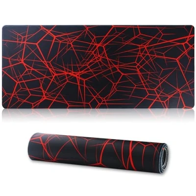 Abbildung von Hosimoln Gaming Mausmatte, Large Mouse Pad Größe 80x30CM Dicke3MM, Premium strukturiertes rutschfestes und wasserdichtes Computer Mousepad mit genähten Kanten für Gaming/Office/Home 80x30 Rednet003