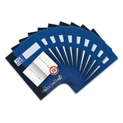 Abbildung von Oxford Vokabelheft, A4, Lineatur 3V (3.Klasse), 16 Blatt, blau, 10 Stück