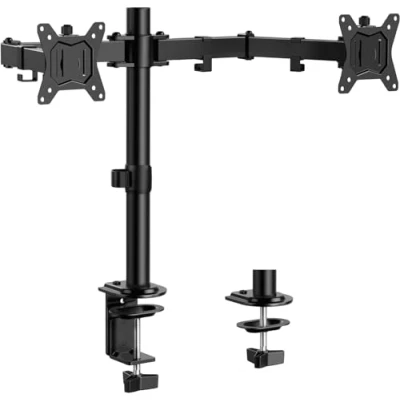 Abbildung von ErGear Monitor Halterung 2 Monitore für 13 32 Zoll Bildschirm, Bildschirmhalterung Höhenverstellbar Neigbar Schwenkbar Drehungbar, Monitorhalterung Monitore, VESA 75/100