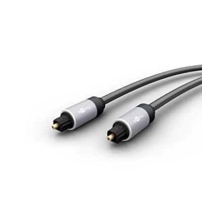 Abbildung von Goobay 77125 Toslink digital Audio Anschlusskabel Lichtwellenleiterkabel, Digitales Audiokabel mit bester Audioqualität, 1, 50 Meter