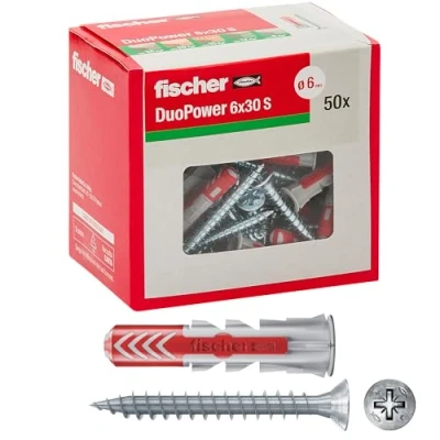 Abbildung von Fischer Dübel Duopower mit Schraube, grau, 544016