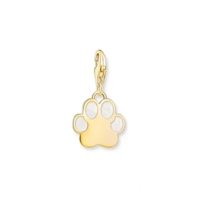 Abbildung von THOMAS SABO Charm Einhänger Hundepfote mit weißer Kaltemaille, 2014 427 39