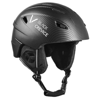 Abbildung von Black Crevice Skihelm Streif I Stoßfester in sportlichem Design Herren &amp; Damen Snowboard Helm Atmungsaktiver Ski Größenverstellbar Carbon/weiß, XS…
