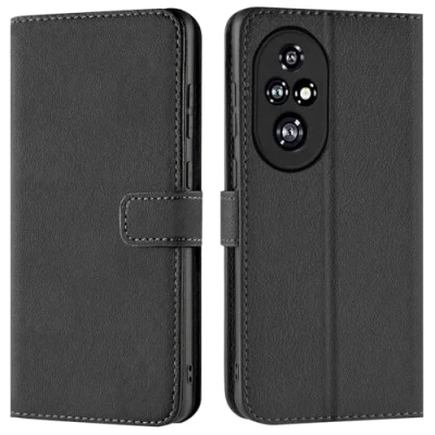 Abbildung von Verco Handyhülle für Honor 200 Pro Hülle, Bookcase Tasche Flipcover Case [Kartenfächer/Aufstellfunktion], Schwarz