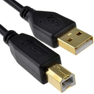 Abbildung von Vergoldeten 24AWG USB 2,0 Hoch Geschwindigkeit Kabel Drucker Anschlusskabel A Zum B Schwarz 0,5 m [0.5 Meter/0,5m]