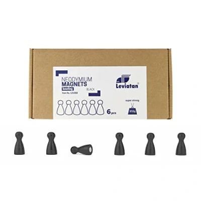 Abbildung von Leviatan 6 Stück Neodym Magnete Kühlschrankmagnete Magnetset Ultrastarke Hochleistungsmagnete Magnets für Whiteboard Kühlschrank Fotos Magnetstreifen Magnettafel Basteln Schwarz