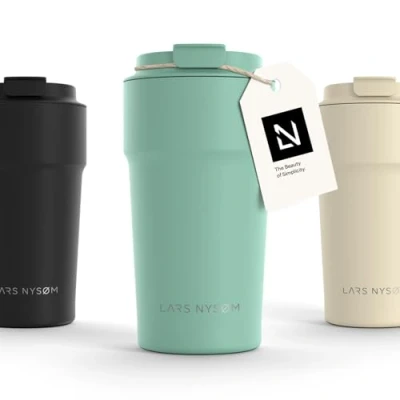 Abbildung von LARS NYSØM Thermobecher Bevægelse, Edelstahl, Auslaufsicherer Travel Mug für Kaffee und Tee unterwegs 380ml 500ml