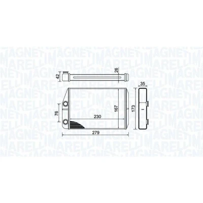 Abbildung von MAGNETI MARELLI 350218443000 Wärmetauscher PEUGEOT: Boxer Kastenwagen, Pritsche/Fahrgestell, CITROËN: Jumper II Kastenwagen