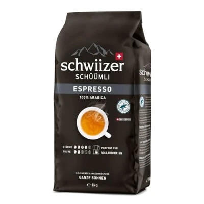 Abbildung von Schwiizer Schüümli Espresso Ganze Kaffeebohnen 1kg Intensität 4/5 UTZ zertifiziert