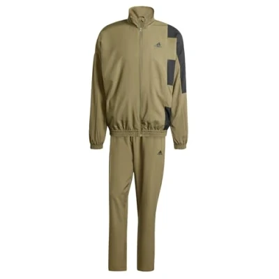 Abbildung von adidas Sportswear Colorblock Tracksuit Trainingsanzug Olive strata black, Herren, Größe: Small, black