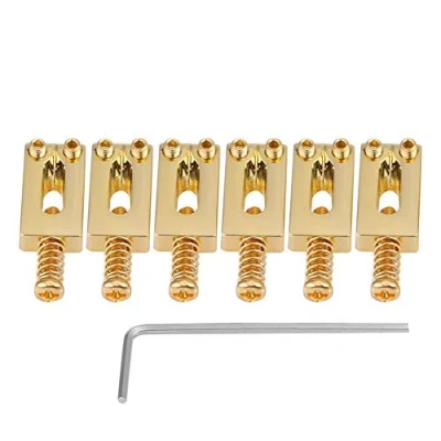Abbildung von Bnineteenteam 6 Stück E Gitarre Tremolo Sättel Brücke Für Ersatz mit Schraubenschlüssel(Gold) Musikinstrumentenzubehör Zubehör Musikinstrumente