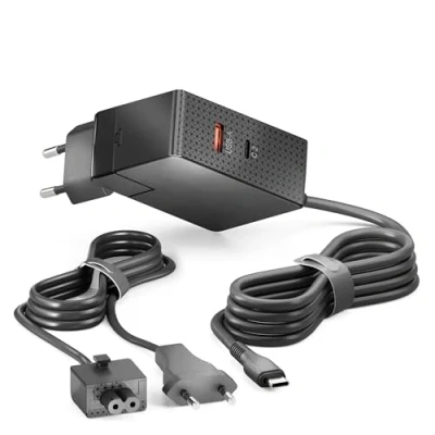 Abbildung von Vuelogic USB C Netzteil 100W, GaN Technologie, Schnellladegerät PD, Multiport Adapter, Ladegerät für Laptop und Mobile Geräte, Schwarz