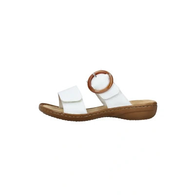 Abbildung von Rieker Damen Klassische Sandalen 60894, Frauen Sandalen,Sommerschuhe,Freizeitschuhe,offene Schuhe,Strandschuhe,Weiss (80),40 EU / 6.5 UK