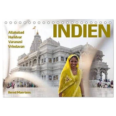 Abbildung von INDIEN Allahabad Haridwar Varanasi Vrindavan (Tischkalender 2025 DIN A5 quer), CALVENDO Monatskalender