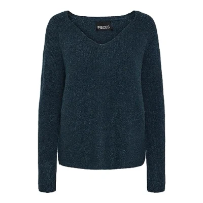 Abbildung von Pieces Pcellen LS Vneck NOOS BC Strickpullover, Damen, Größe: XS, Reflecting pond