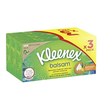 Abbildung von Kleenex Balsam Taschentücher Trio Box, 4 lagig, 8 x (3 56 Tücher)
