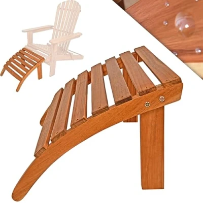 Abbildung von Casaria® Fußhocker Holz Outdoor wetterfest 160kg Belastbarkeit Holzstreben Garten Balkon Terrasse Adirondack Liege Stuhl Sonnenliege Braun Akazie