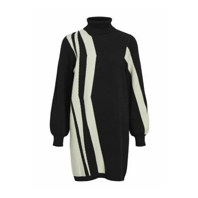 Abbildung von Object Objray AOP Strickkleid, Damen, Größe: XS, Black