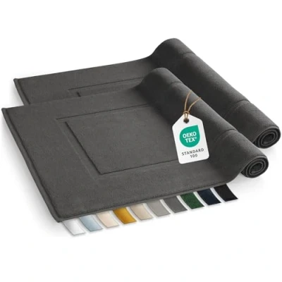 Abbildung von Badematte Premium Badezimmerteppich Terry schnell trocknend &amp; strapazierfähig Blumtal, 100% Baumwolle, 50x80 cm, Oeko Tex zertifiziert, Rechteckig, 2 teilig
