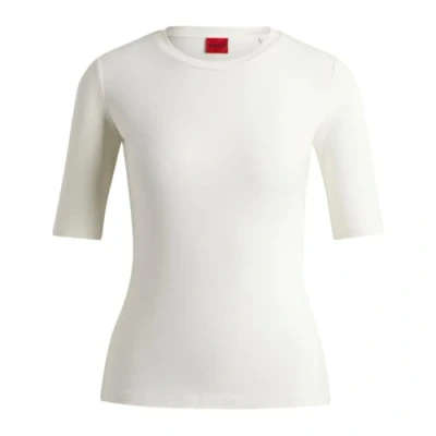 Abbildung von HUGO Darnelia Tshirt basic, Damen, Größe: XS, Natural