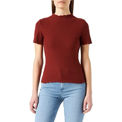 Abbildung von ONLY Womens Onlemma S/S Highneck Top Noos JRS T Shirt, Henna, M